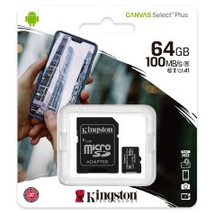 MicroSDHC 64GB Kingston Canvas Select Plus
